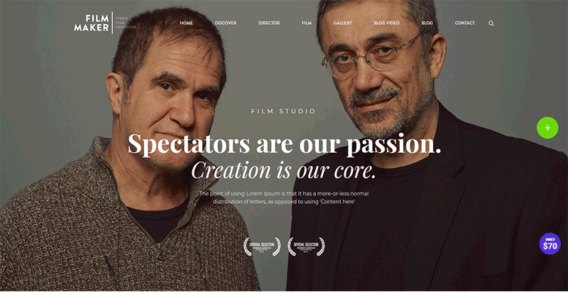 Filmmaker wordpress theme Filmmaker - meilleurs thèmes WordPress de films