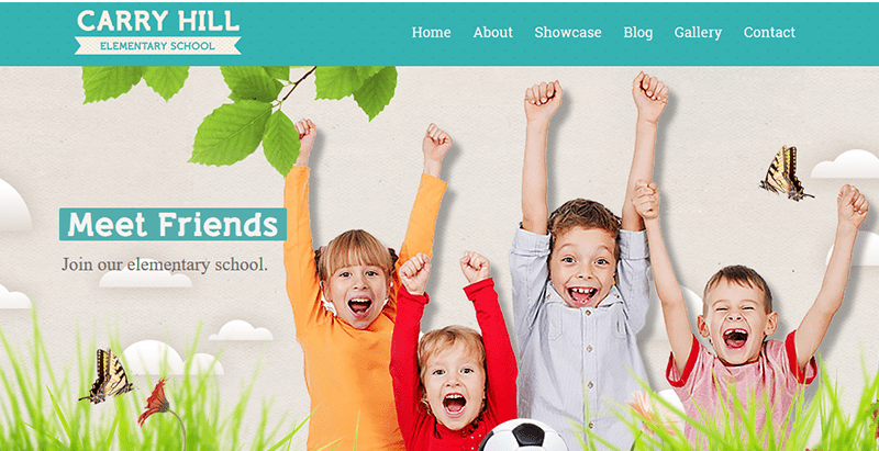 thèmes WordPress pour créer un site web pour enfants Carry hill school