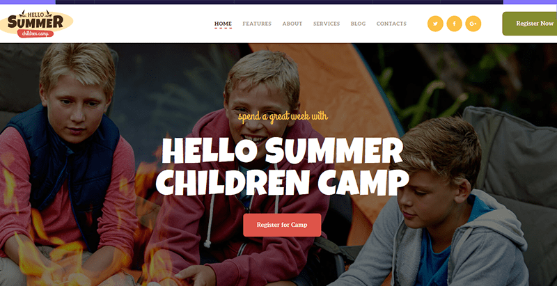 Hello summer themes wordpress creer site web pour enfant