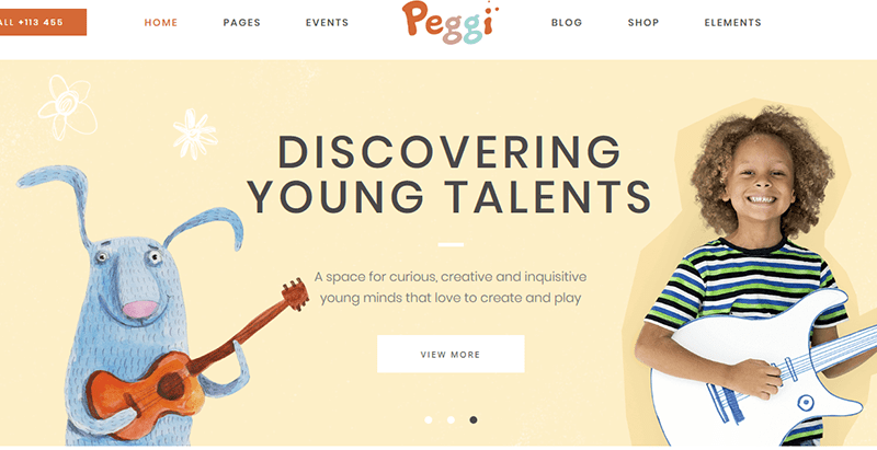 Peggi themes wordpress creer site web pour enfant