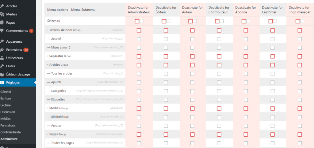 comment masquer elements inutiles tableau bord wordpress 2 comment masquer elements inutiles tableau bord wordpress 2
