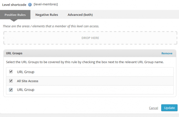 Plugin Membership liste niveaux accès 21 Plugin-Membership-regles-positives