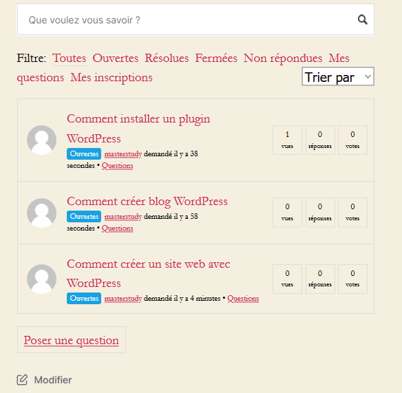comment creer site web question reponse wordpress blogpascher interface utilisateur comment creer site web question reponse wordpress blogpascher interface utilisateur