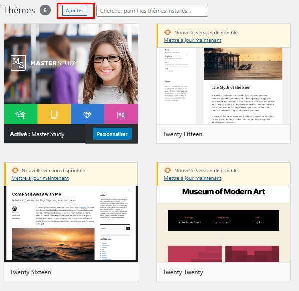 comment rechercher installer activer theme wordpress blog blogpascher 1