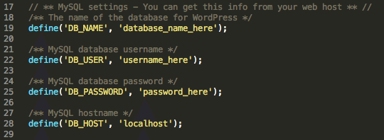 Mettez à jour votre fichier wp-config.php avec les détails de votre base de données.