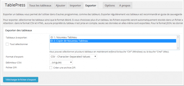 exportation d un tableau comment insérer un tableau