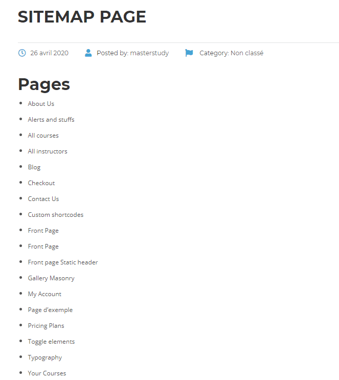 comment ajouter sitemap html site web wordpress 2