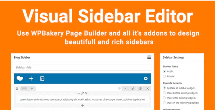 Visual sidebar editor Visual sidebar editor