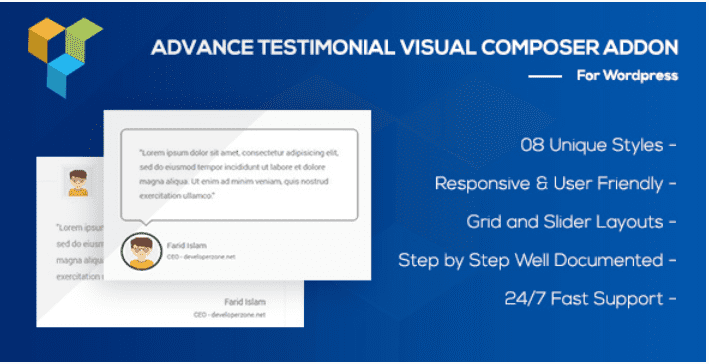 Advance testimonial addon for wordpress formerly visual composer