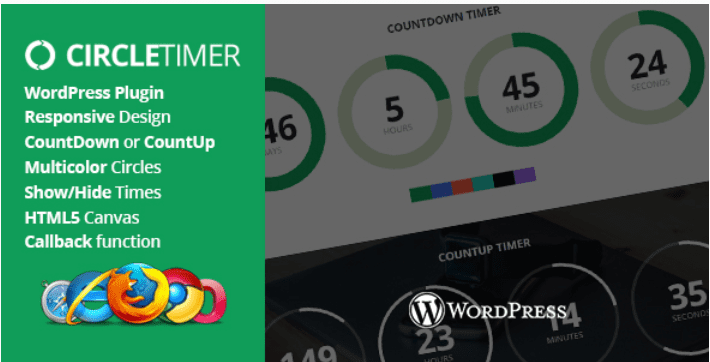Circletimer jquery countdown timer wordpress plugin créer un compte à rebours - Circletimer
