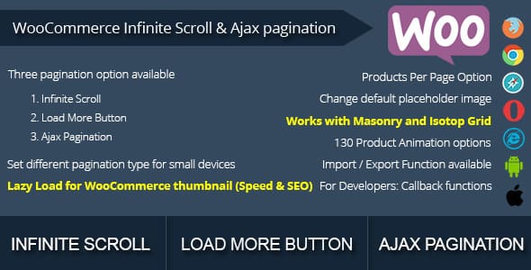 Woocommerce infinite scroll and ajax pagination WooCommerce Infinite Scroll and Ajax Pagination