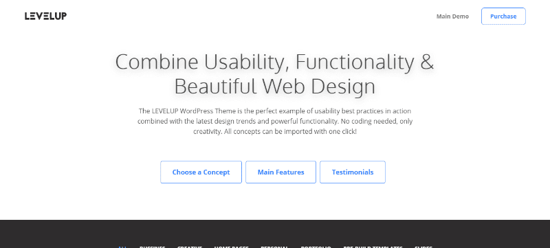 Levelup themes wordpress creer site web agence creative photographe