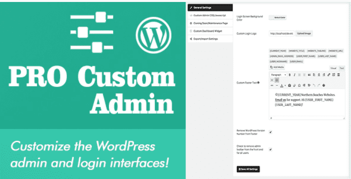 Pro custom admin Pro custom admin
