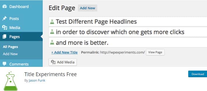 Title experiments free plugin wordpress test ab