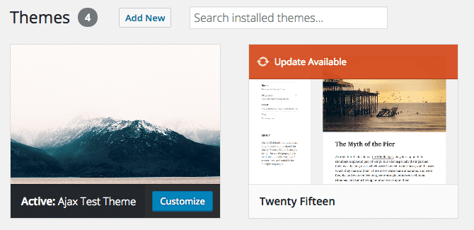 ajax WordPress primer teme