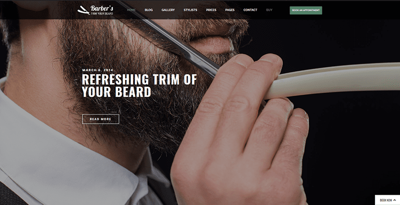 Barbers themes wordpress site web coiffeur