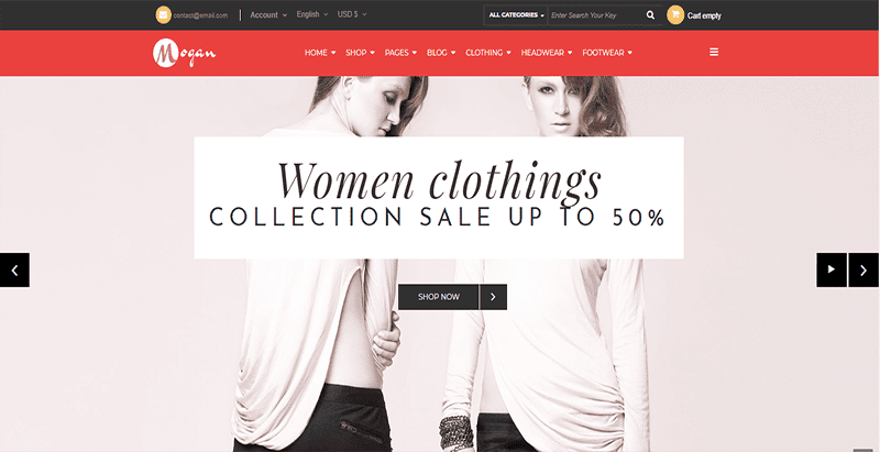 Vina mogan theme joomla creer site web pret a porter