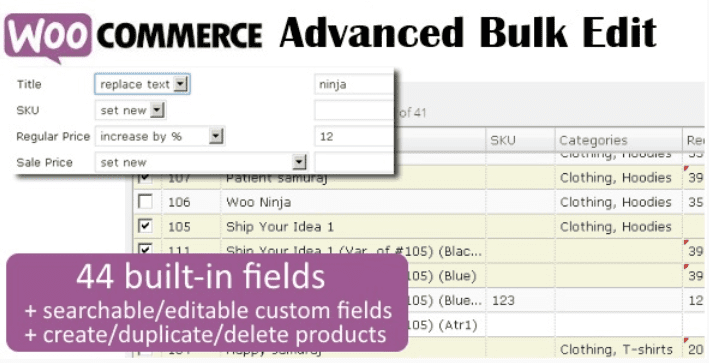 WooCommerce Advanced Bulk Edit plugins wordpress editer produits vrac