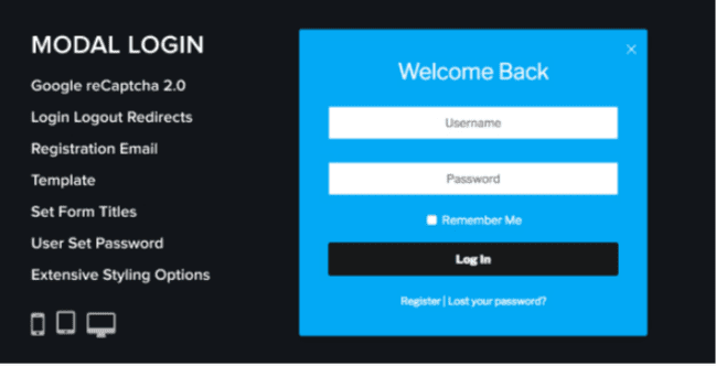 Modal login register forgotten wordpress plugin Modal login register forgotten wordpress plugin