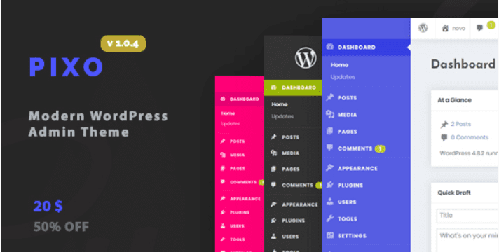 Wordpress admin theme pixo 1 Wordpress admin theme pixo 1