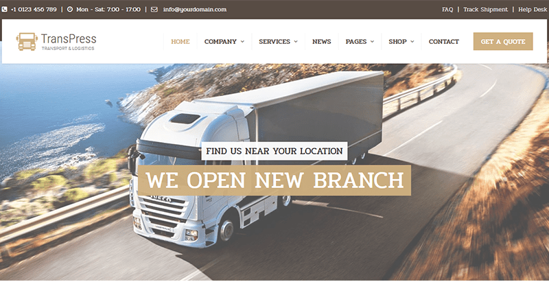 Transpress transport logistics theme wordpress creer site web Transpress transport logistics theme wordpress creer site web