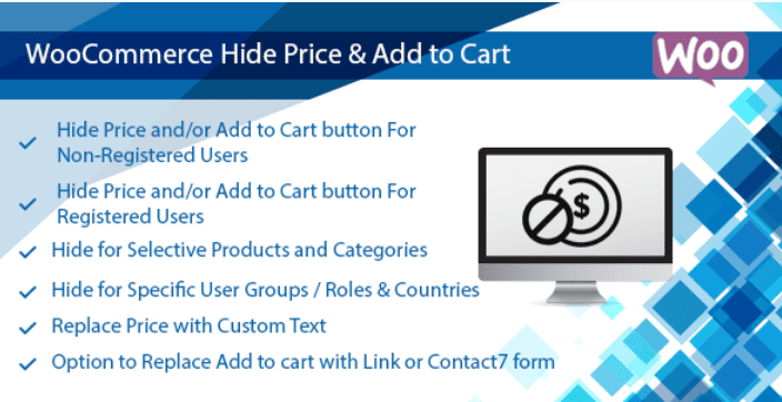 meilleurs plugins WordPress - Woocommerce hide price add to cart button plugin hide by user roles