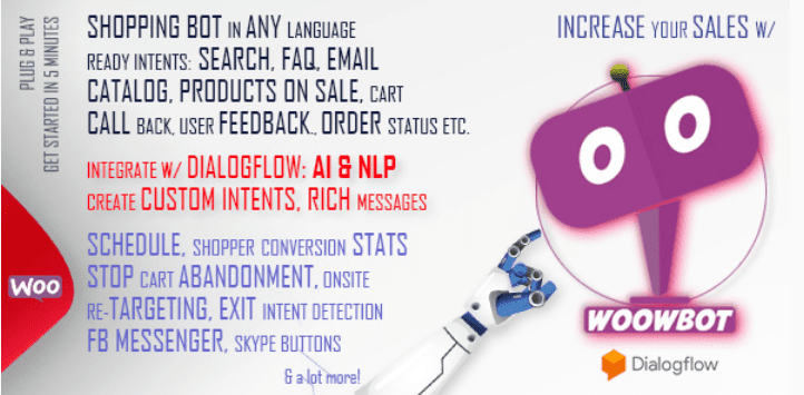 Woowbot chat bot - meilleurs plugins WooCommerce pour récupérer les paniers abandonnés