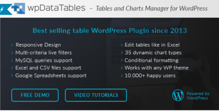 Wpdatatables tables and charts manager for wordpress