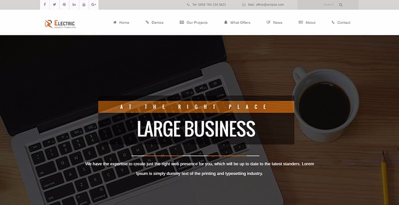 Electric themes wordpress creer site web designer