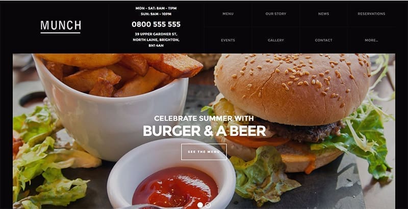 Munch themes wordpress creer site web boulangerie patisserie