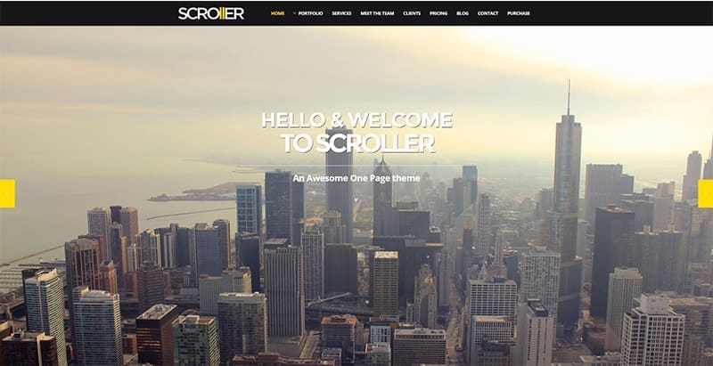 Scroller themes wordpress creer site web entreprise parallaxe