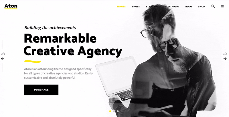 Aton themes wordpress creer site web portfolio artiste photographe