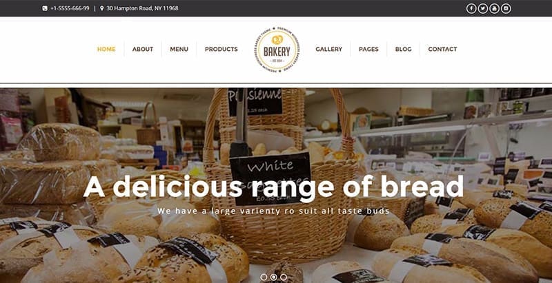 Bakery themes wordpress creer site web glacier boulangerie patisserie