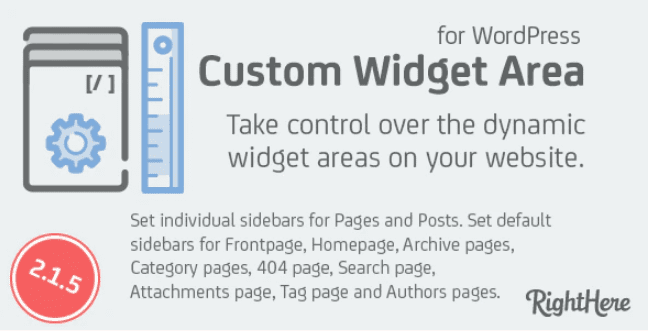 Custom widget areas for wordpress plugin