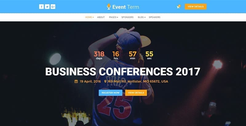 Event term themes wordpress creer site web evenements conférences seminaires