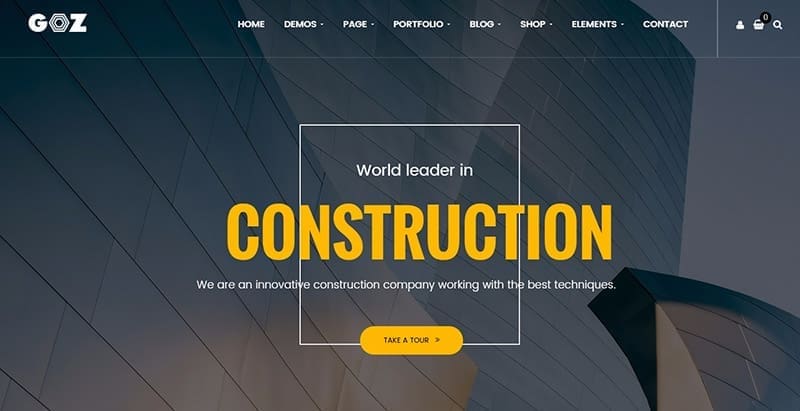 Goz themes wordpress creer site web entreprise construction
