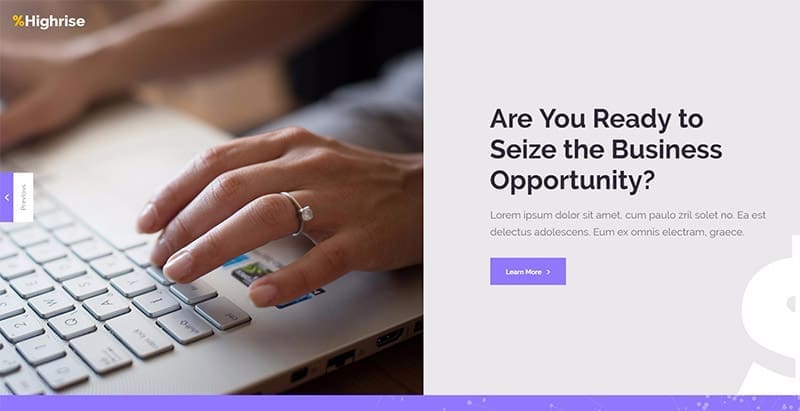 Highrise themes wordpress entreprise financiere