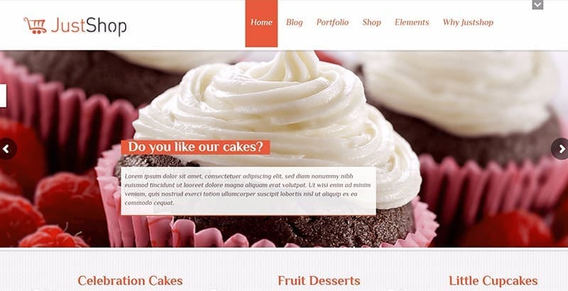 Justshop themes wordpress creer site web glacier boulangerie patisserie