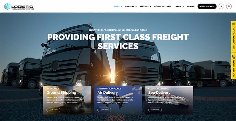 Logistic themes wordpress creer site web entreprise agence