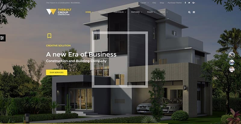 Thebuilt themes wordpress creer site web entreprise construction architecte