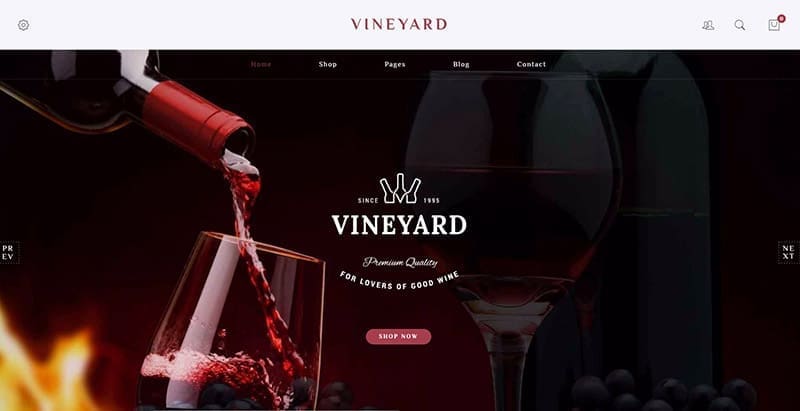 Vineyard themes wordpress creer site web vente vin viticulture