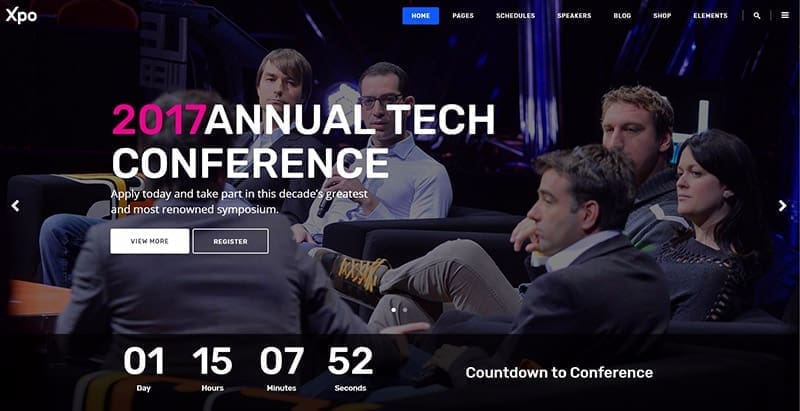 Xpo themes wordpress creer site web evenements conférences seminaires