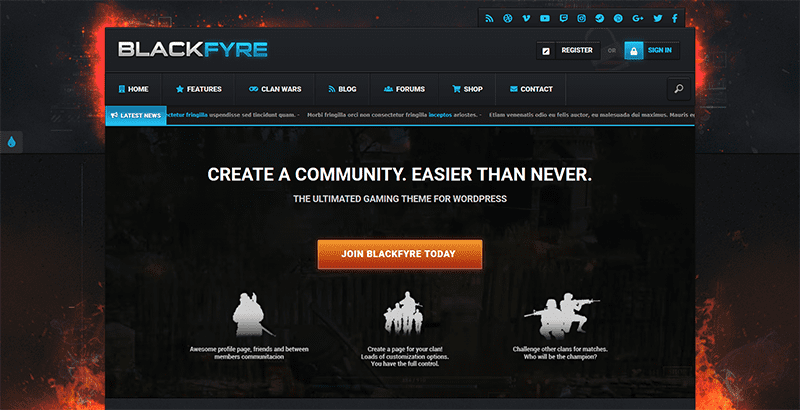 Blackfyre themes wordpress creer reseau social site web communautaire Blackfyre themes wordpress creer reseau social site web communautaire