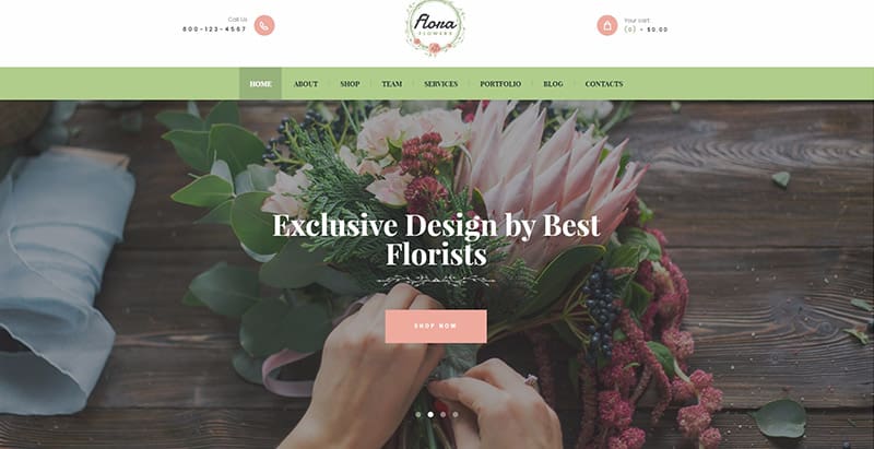 Flowers boutique themes wordpress creer site web fleuriste jardinier meilleurs thèmes WordPress pour jardiniers - Flowers boutique