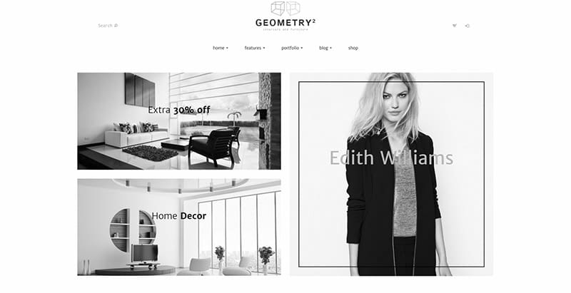 Geometry themes wordpress creer site web deco interieure thèmes WordPress pour créer un site web de décoration d'intérieure - Geometry