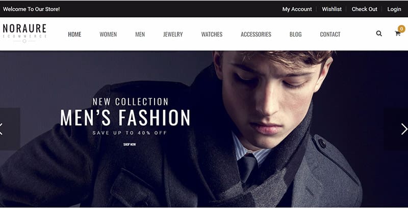 Noraure themes wordpress creer site web ecommerce commerce electronique