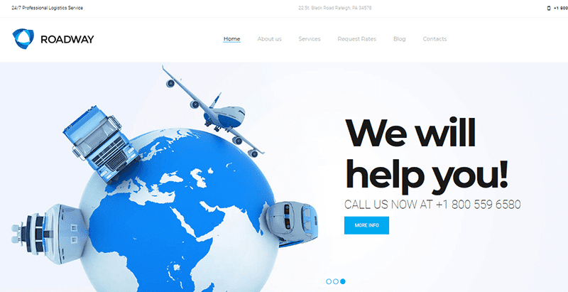 Roadway theme wordpress creer site internet transport logistiques 2