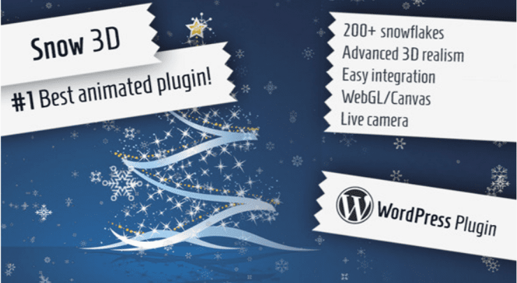 Snow 3d christmas plugin for wordpress