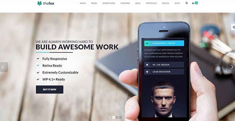 Thefox themes wordpress polyvalents creer site web