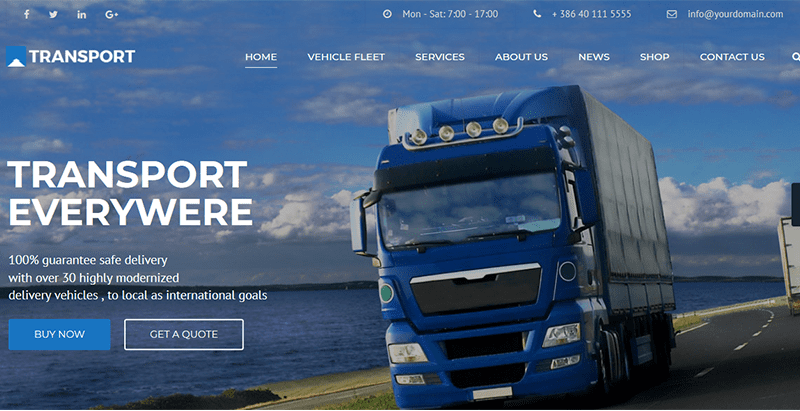 Transport theme wordpress creer site web transport logistics Transport theme wordpress creer site web transport logistics